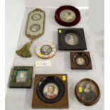 A collection of 20th Century portrait miniatures of ladies.