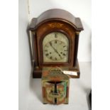 An Edwardian bracket clock; and a brass-bound miniature Chinese chest.