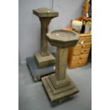 A composite birdbath; and a composite pedestal.