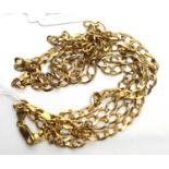 Two 9ct yellow gold curb link chain necklaces,