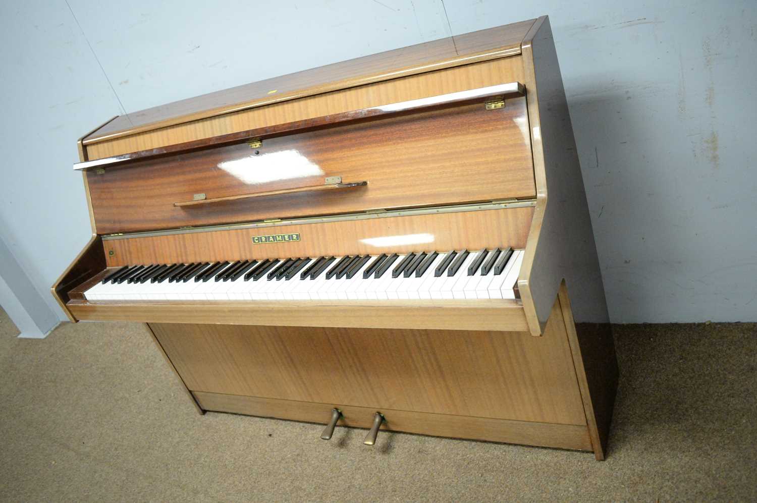 Mahogany-cased upright overstrung piano. - Image 4 of 4