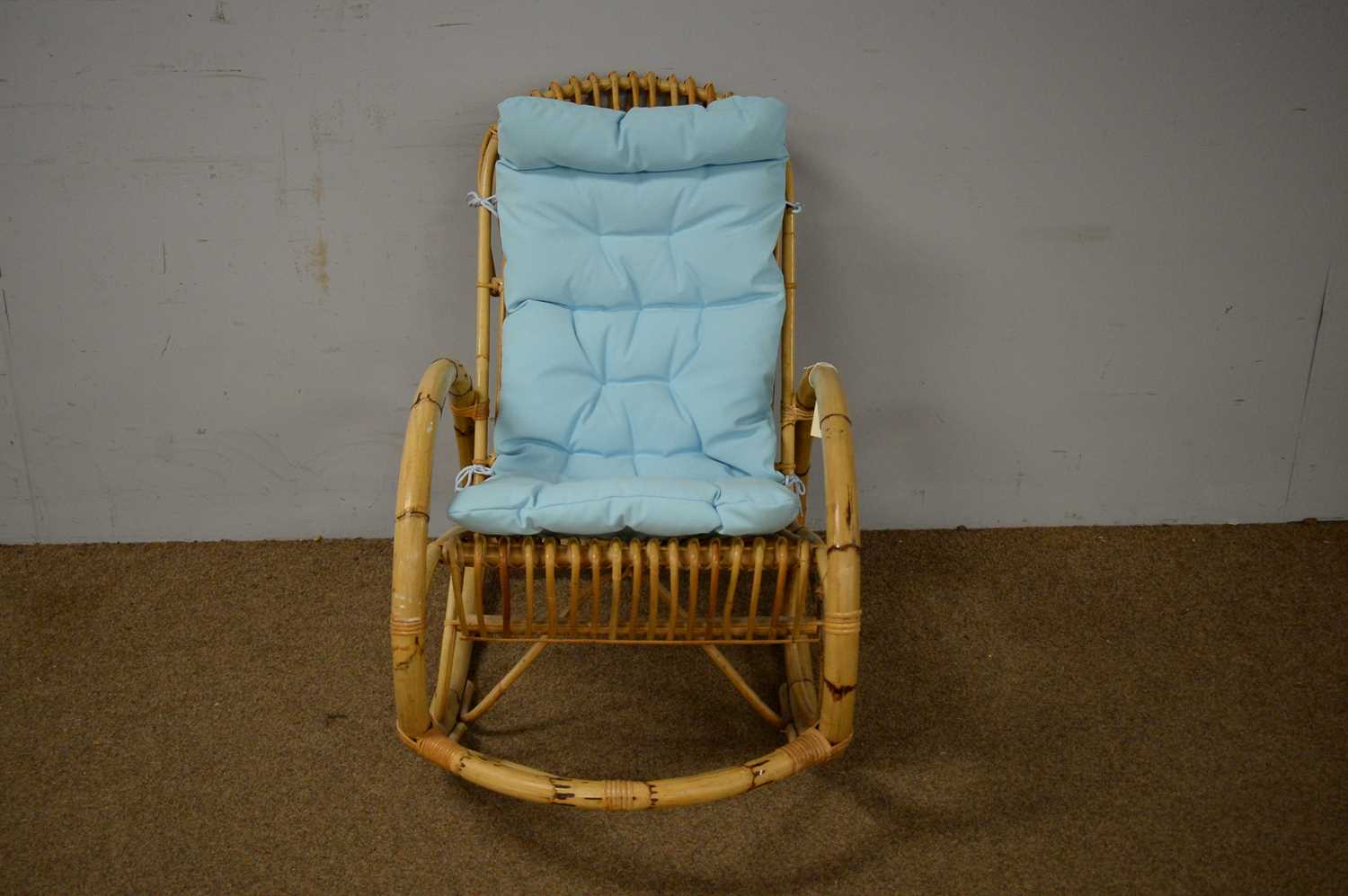 An Italian mid 20th Century bamboo rocking chair - Image 3 of 4