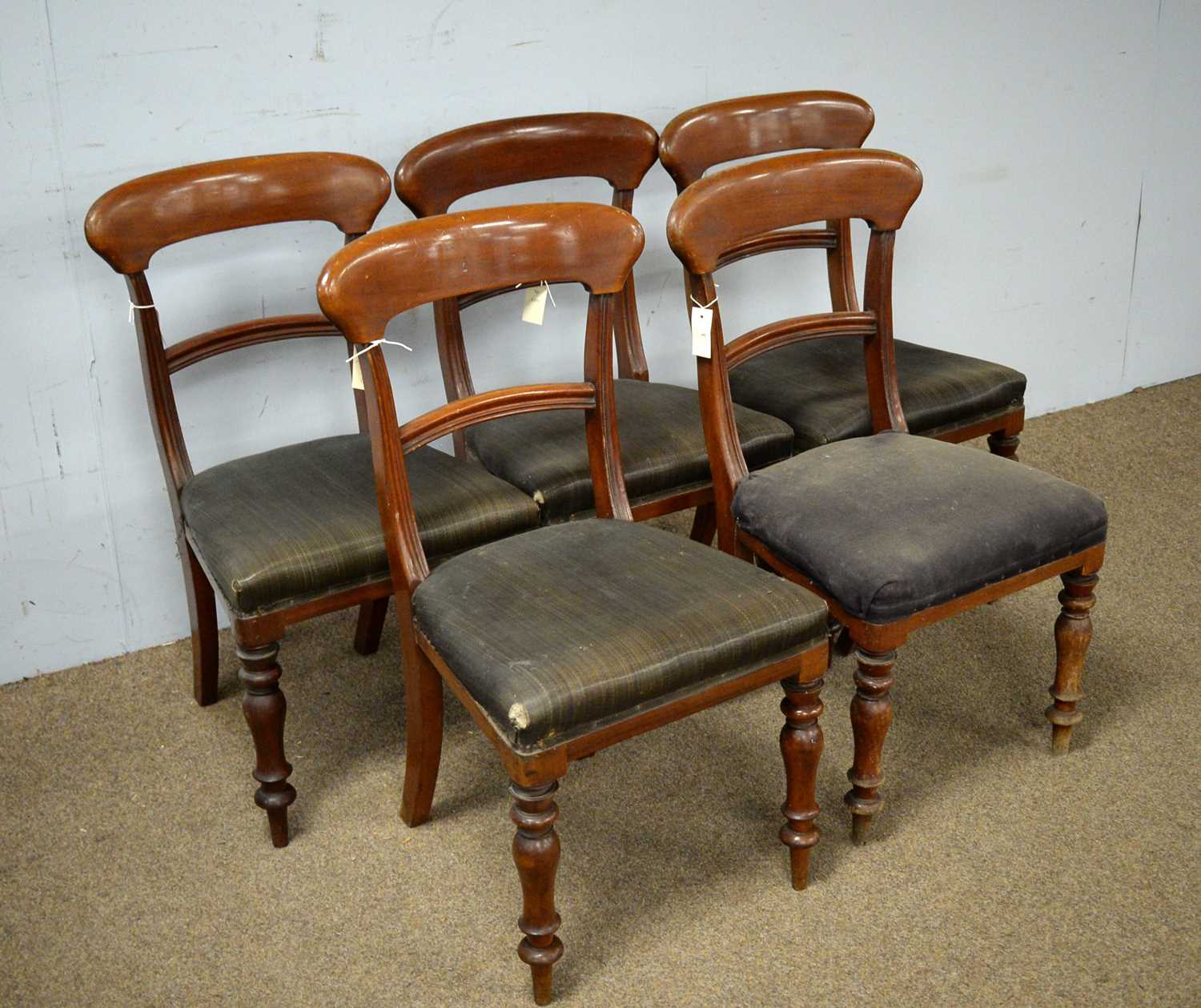 A set of five Victorian mahogany dining chairs - Image 2 of 2