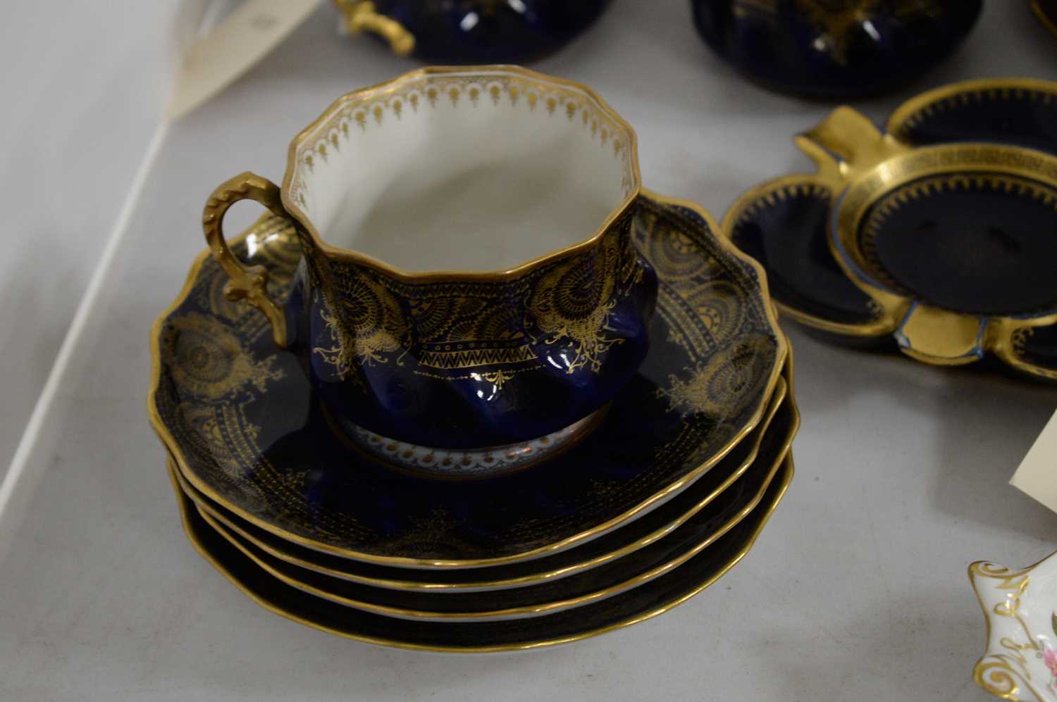 A Victorian part tea service; Limoges ashtray; and other items. - Image 2 of 2