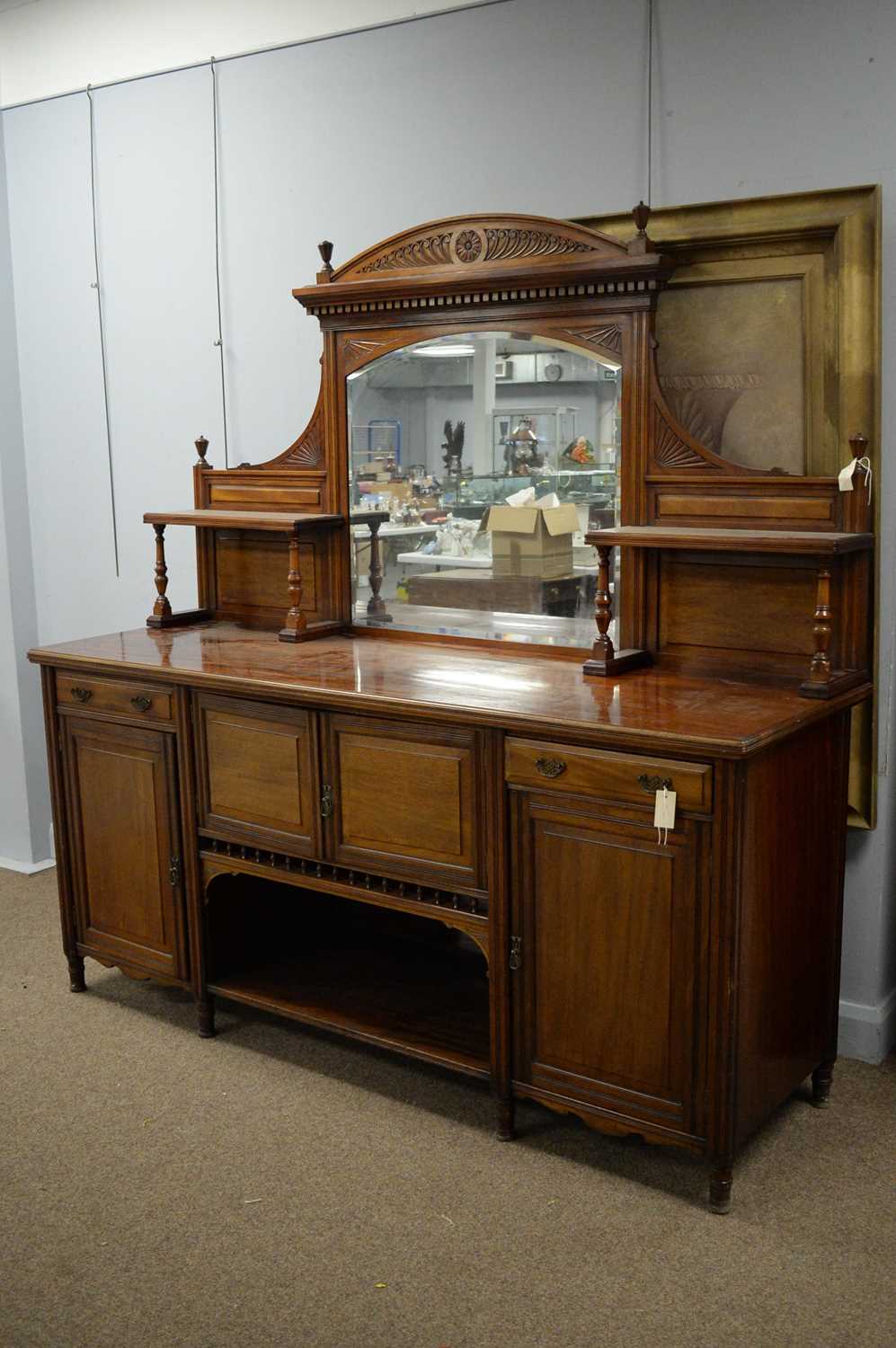 Late Victorian mahogany mirror-back sideboard. - Image 2 of 5