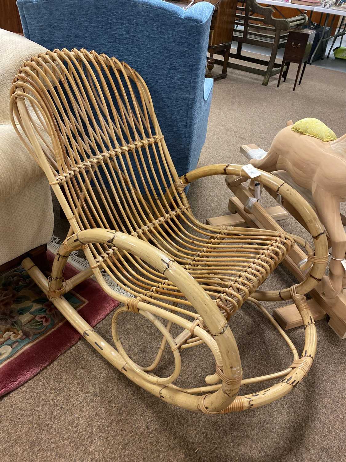 An Italian mid 20th Century bamboo rocking chair - Image 4 of 4