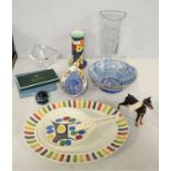 A selection of decorative ceramics and glass.