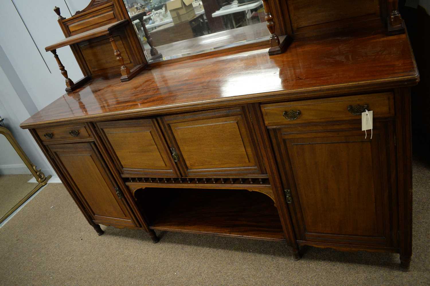 Late Victorian mahogany mirror-back sideboard. - Image 4 of 5