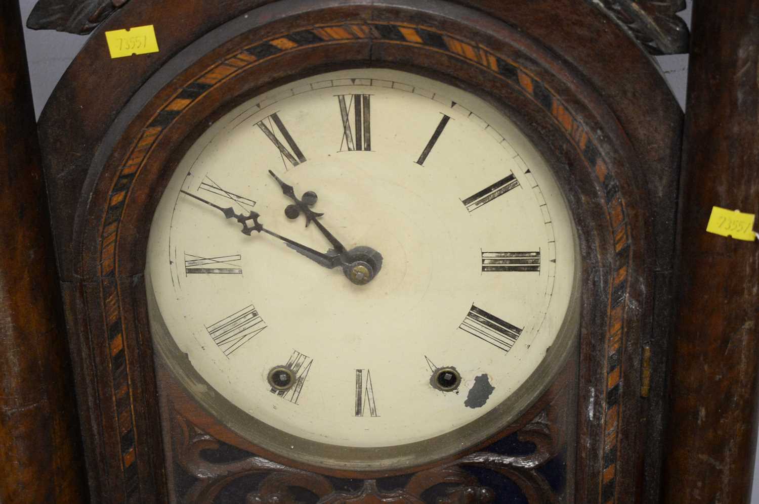 Early 20th C American wall clock. - Bild 4 aus 5