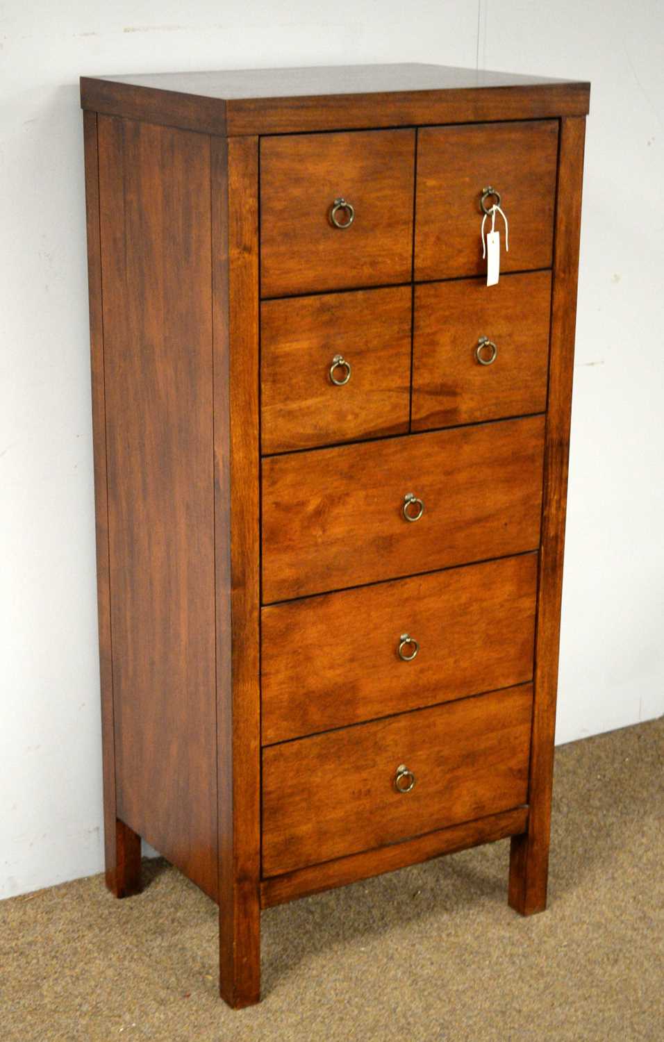 A contemporary stained wood chest of drawers - Image 2 of 4