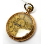 An 18ct yellow gold fob watch,