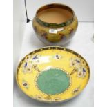 A Royal Worcester circular bowl; and a Royal Doulton planter.