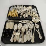 A selection of loose silver-plated cutlery.