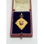 A 9ct yellow gold fop medal,