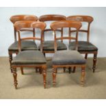 A set of five Victorian mahogany dining chairs