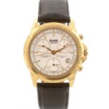 Duward Aquastar: an 18t yellow gold cased quartz chronograph wristwatch,