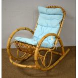 An Italian mid 20th Century bamboo rocking chair