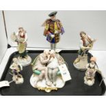 A selection of decorative ceramic figures.