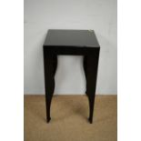 John Reeves style black painted metal occasional table. / Modern mirror top occasional table.