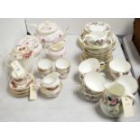 A selection of florally decorated teaware.