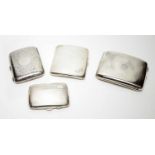 Four silver cigarette cases