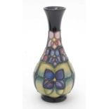 Moorcroft Violet pattern small vase