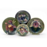 Four small Moorcroft dishes