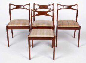 Four mid-Century mahogany dining chairs