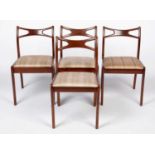 Four mid-Century mahogany dining chairs