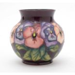 Moorcroft Pansies pattern vase