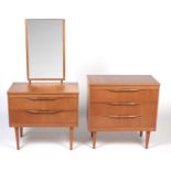 Mid-Century teak chest of drawers and matching dressing chest.