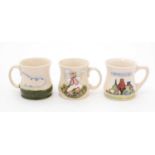 Three Moorcroft mugs by Sally Tuffin