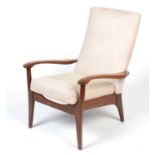 A mid Century teak armchair.