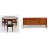 Nathan furniture: a 'Caspian' range rosewood dining room suite.