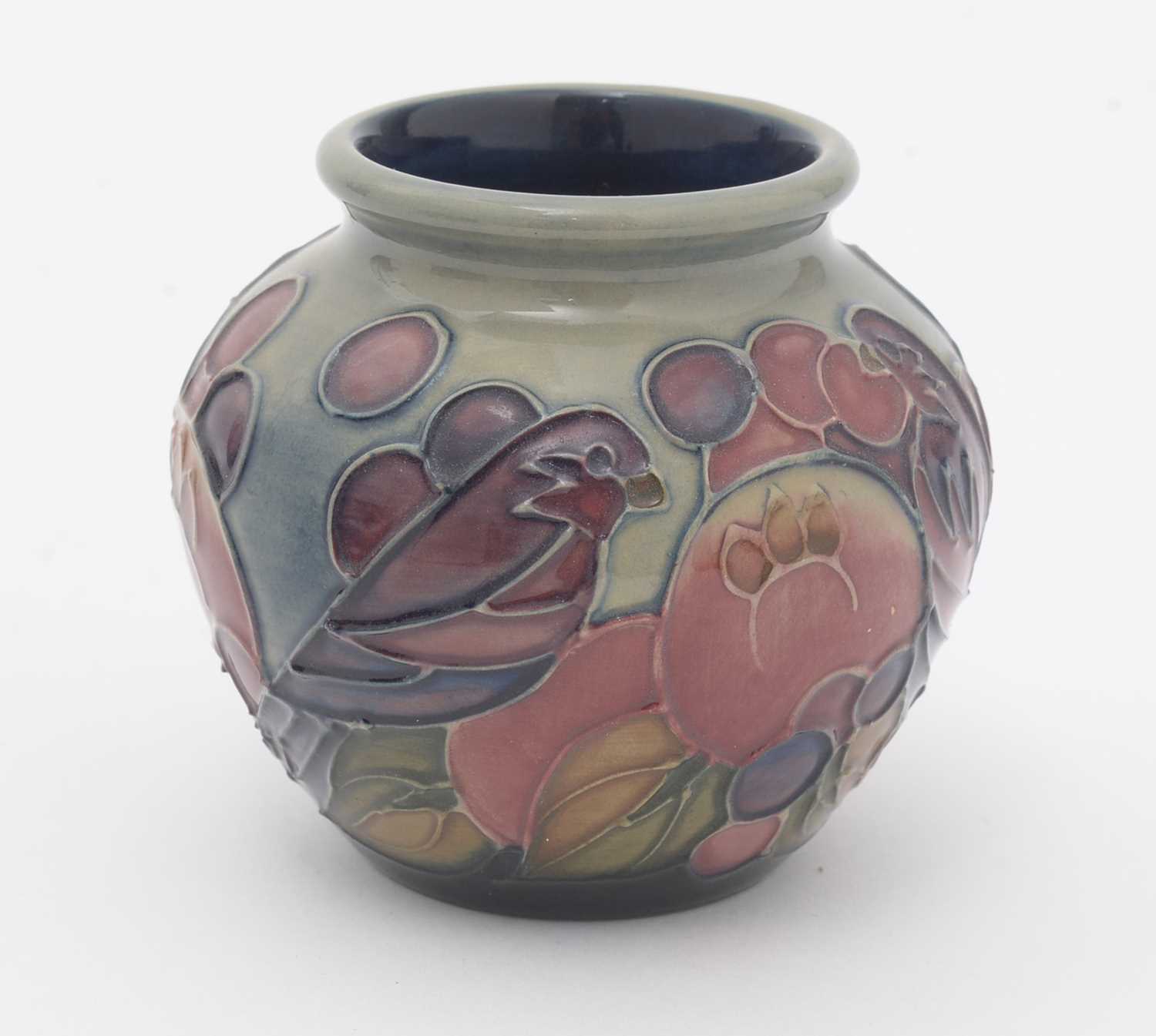 Small Moorcroft Blue Finch pattern vase - Image 2 of 5