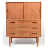 Gunnar Nielsen for Tibergaard: a Danish teak highboard cabinet