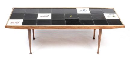 Mesita: a vintage tile top coffee table.