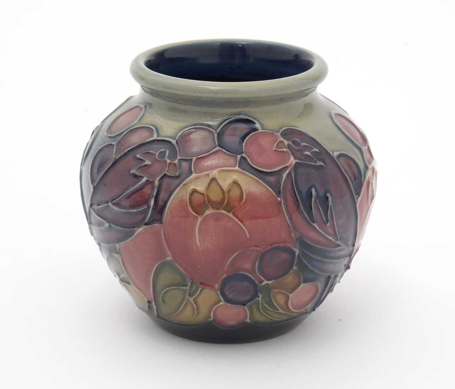 Small Moorcroft Blue Finch pattern vase