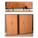 G-Plan: two teak wardrobes; and a double headboard.