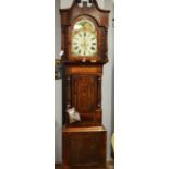 A Victorian inlaid mahogany longcase clock.