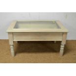 A painted oak coffee/display table.
