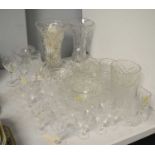 A selection of crystal and cut glass, various.