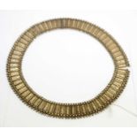 A Victorian white metal collar necklace,