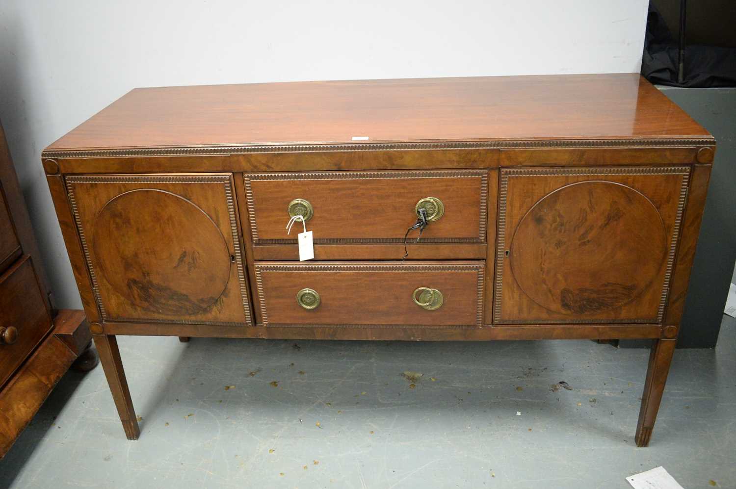 Early 20th C mahogany sideboard.