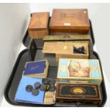 A selection of vintage boxes and tins.