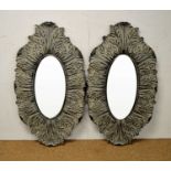 Pair of oval wall mirrors