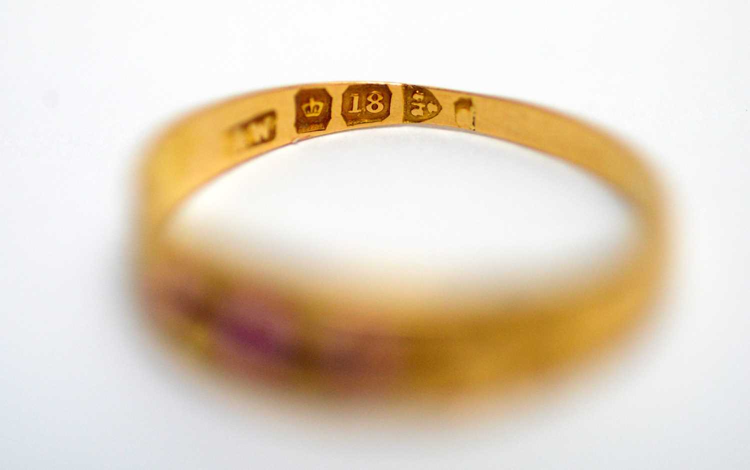 A ruby and diamond 18ct yellow gold ring, - Image 3 of 3