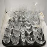 A selection of cut crystal glassware,
