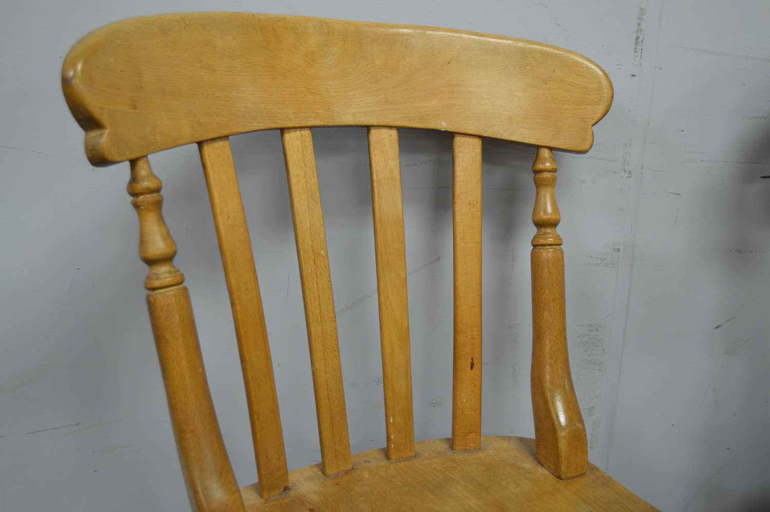 Ten Victorian-style beechwood kitchen chairs. - Image 4 of 5