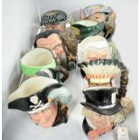 Nine Royal Doulton character jugs